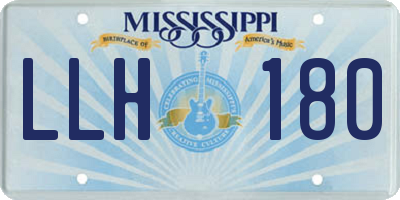 MS license plate LLH180
