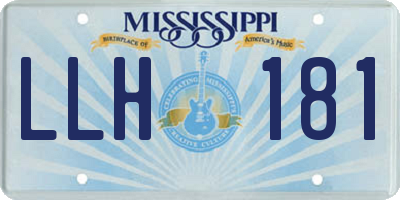 MS license plate LLH181