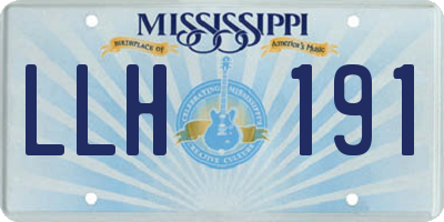 MS license plate LLH191
