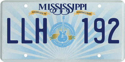MS license plate LLH192