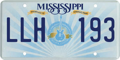 MS license plate LLH193