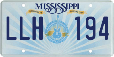 MS license plate LLH194
