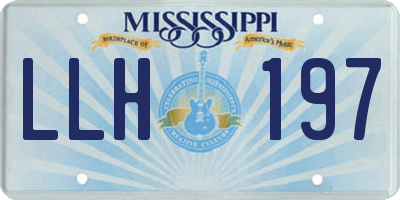 MS license plate LLH197