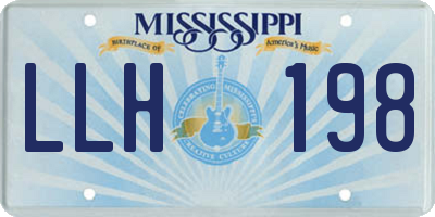 MS license plate LLH198