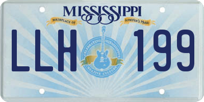 MS license plate LLH199