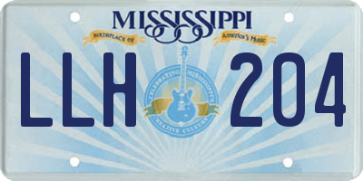 MS license plate LLH204