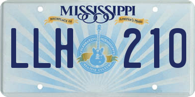 MS license plate LLH210