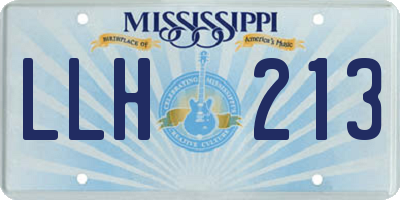 MS license plate LLH213