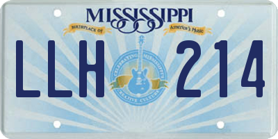 MS license plate LLH214