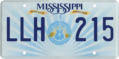 MS license plate LLH215