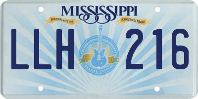 MS license plate LLH216