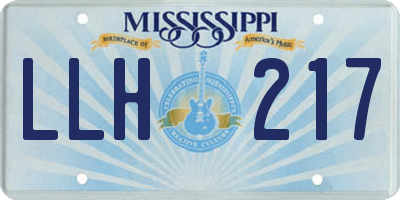 MS license plate LLH217