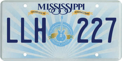 MS license plate LLH227