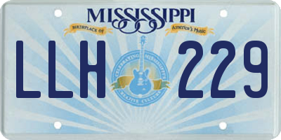 MS license plate LLH229