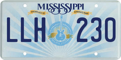 MS license plate LLH230