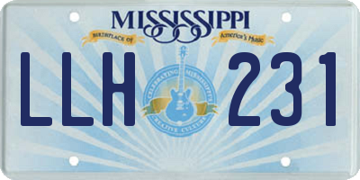 MS license plate LLH231