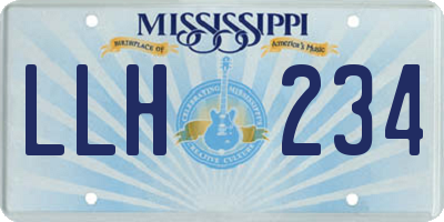 MS license plate LLH234