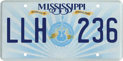 MS license plate LLH236
