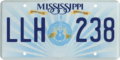 MS license plate LLH238
