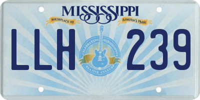 MS license plate LLH239
