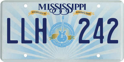 MS license plate LLH242