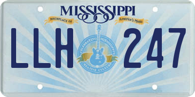 MS license plate LLH247