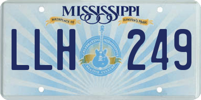 MS license plate LLH249