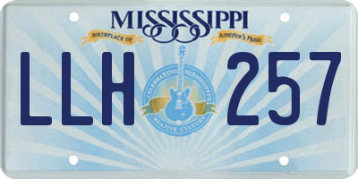 MS license plate LLH257