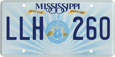 MS license plate LLH260