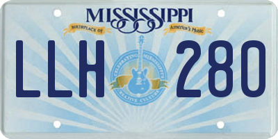 MS license plate LLH280