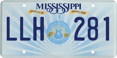 MS license plate LLH281