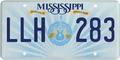 MS license plate LLH283