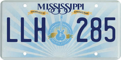 MS license plate LLH285