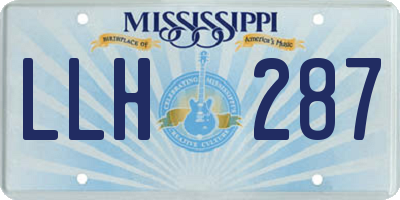 MS license plate LLH287