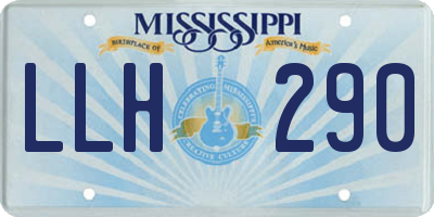 MS license plate LLH290