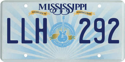 MS license plate LLH292