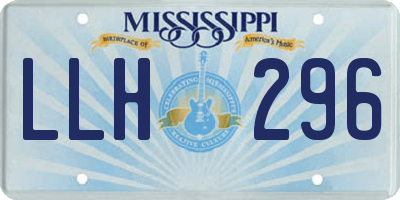 MS license plate LLH296