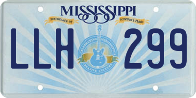 MS license plate LLH299