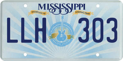 MS license plate LLH303