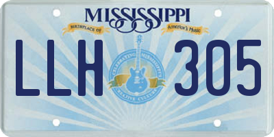 MS license plate LLH305
