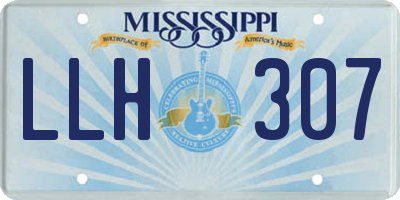 MS license plate LLH307