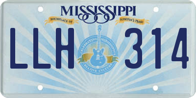 MS license plate LLH314