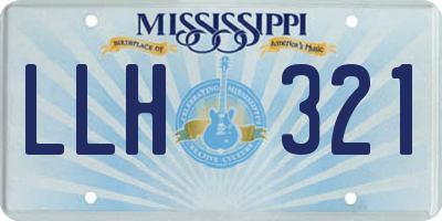 MS license plate LLH321