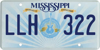 MS license plate LLH322