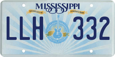 MS license plate LLH332