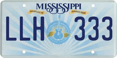 MS license plate LLH333