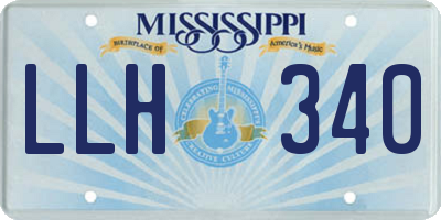MS license plate LLH340
