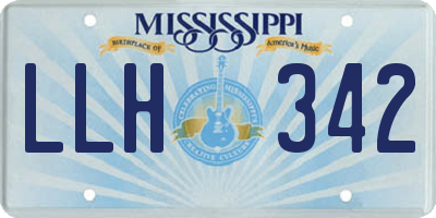 MS license plate LLH342