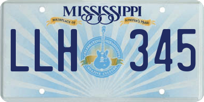 MS license plate LLH345