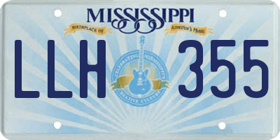 MS license plate LLH355